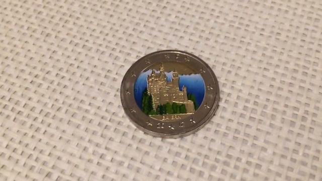 2 Евро цветные замок Нойшвайнштайн Бавария, Германия. 2 Euro Germany Bayern Neuschwanstein 2012