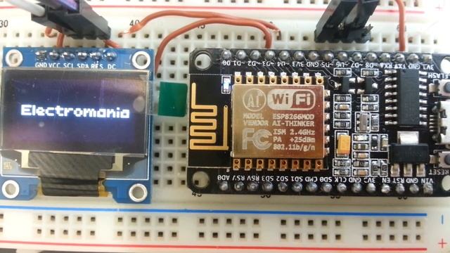 ESP8266 ESP-12E nodemcu V1.0 OLED Display SPI mode using U8Glib смотреть онлайн