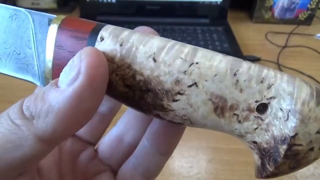 Охотничий нож Егерь. Сталь - дамаск. Рукоять - карельская береза. смотреть онлайн