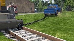 Машины против рельсов – BeamNG.Drive