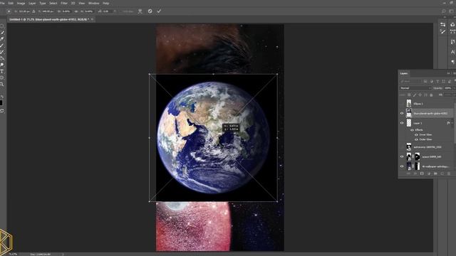 Space Effect and Eye Photoshop смотреть онлайн