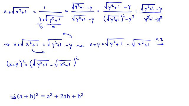 Math Olympiad Problem | (x+sqrt(x^2+1))(y+sqrt(y^2+1))=1 | Challenging algebra Questions Solutions смотреть онлайн