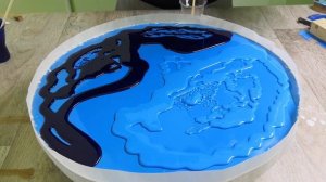 Журнальный столик из эпоксидной смолы. Рисуем море. Мастер-класс.