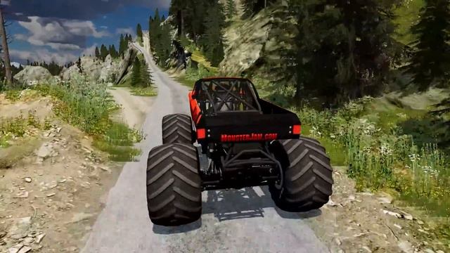 Monster Jam BIGFOOT Monster Trucks Crazy Racing and Crashes - BeamNG Drive Game смотреть онлайн