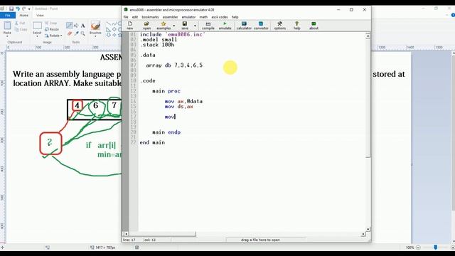 Find Smallest value from Array in Assembly 8086 | BCSL-022 | Assembly Array Maximum & Minimum смотреть онлайн