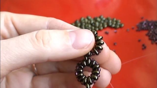 бронзовый браслет с супер дуо- Bratara Bronz Cu Super Duo