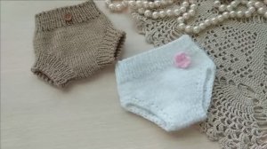 Вязание спицами - Трусики для зайки Тильда.