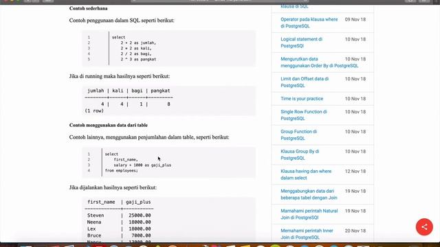 #04 - Operasi Aritmatika di PostgreSQL смотреть онлайн