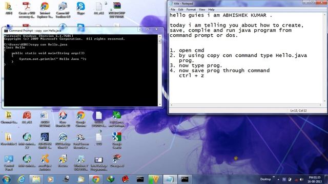 Create and run java program through command prompt смотреть онлайн