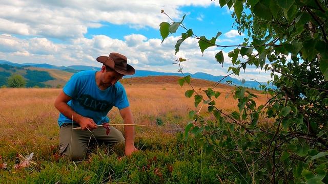 Primitive Style Skewer Cooking In The Majestic Mountains