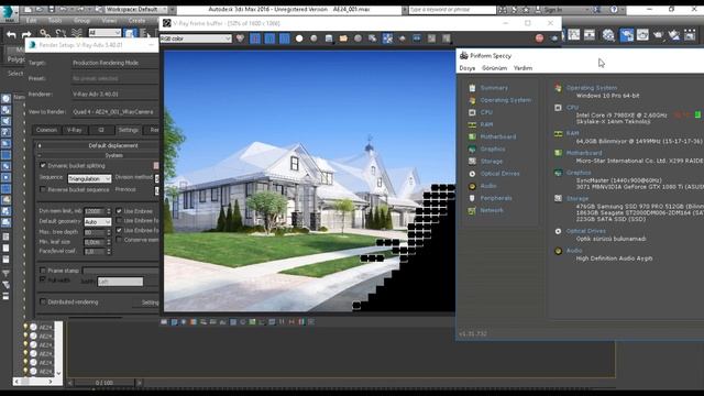 i9 7980XE 4.4 3dmax vray 3.40.01 cpu test смотреть онлайн