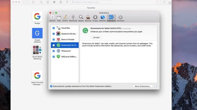 How To Manage A Safari Extension
