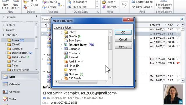 Outlook 2010 Automatically Move or Delete All E-mail Messages From a Particular Sender смотреть онлайн