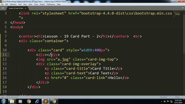 image overlay in card using bootstrap | Lesson - 19 | bootstrap in Hindi смотреть онлайн