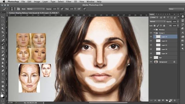 Contour Shaping - Photoshop Makeup Tutorial смотреть онлайн
