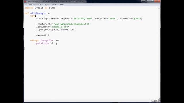 FTP SFTP with Python Tutorial - p2. Putting files to server смотреть онлайн