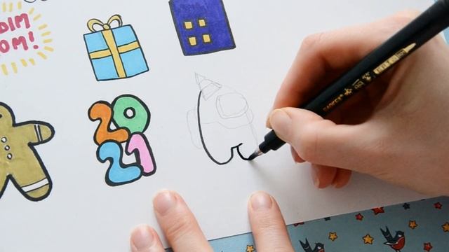 21 DIY Новогодние НАКЛЕЙКИ своими руками / Простой способ без клея