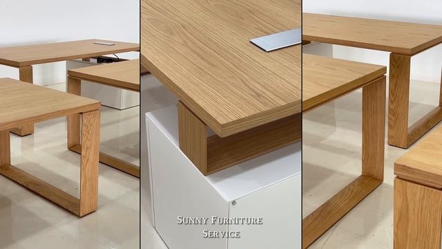 Solid Wood-style Office Desk_Inspection And Daily Use | Sunny Furniture #furniture