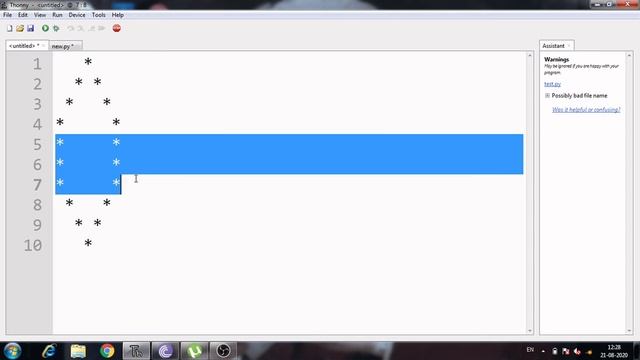 Using nested for loops to print star pattern No.3 in Python | Star Patterns in Python смотреть онлайн
