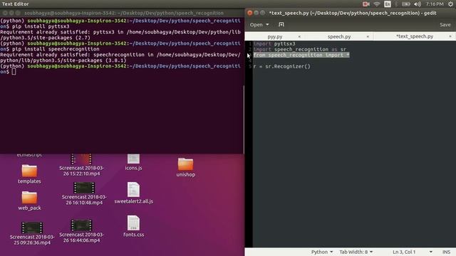 Python Text to Speech App || speech recognition || смотреть онлайн
