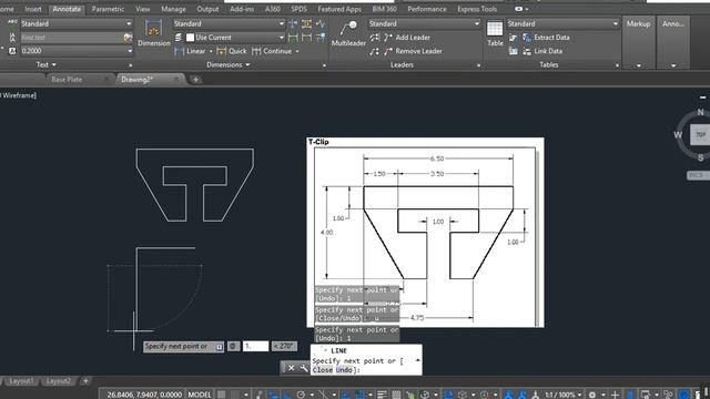 Autocad Drawing Plate - T Clip 2017 09 18 12 31 59 смотреть онлайн