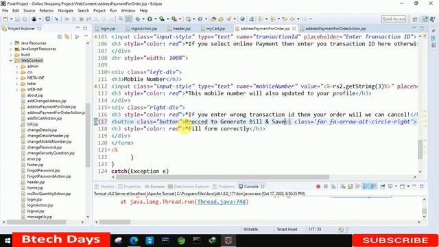 8. Online Shopping project in jsp - Address Payment For Orders (Eclipse IDE,Tomcat Sever, MySQL ) смотреть онлайн