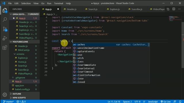 #8 Creating Screens and Combining Navigators | YouTube clone | React Native tutorial смотреть онлайн