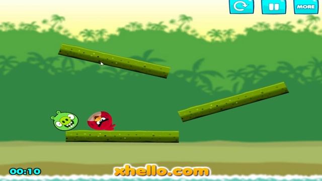 Angry Birds Kick Piggies - TRANSFORM THE TINY SQUARE BIRDS TO FORCE OUT ALL SQUARE PIGGIES! смотреть онлайн