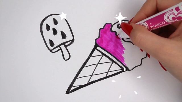 Раскраска для детей Мороженое .Как нарисовать Мороженое.How to make ice cream смотреть онлайн