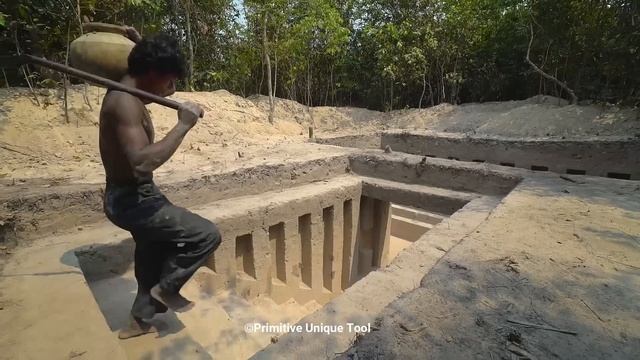 How To Build Ancient Underground Bedroom & Underground Swimming Pool By Ancient Skills смотреть онлайн