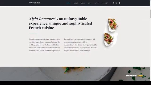 Nightromance - Restaurant WordPress Theme reservation 11 Build Website смотреть онлайн