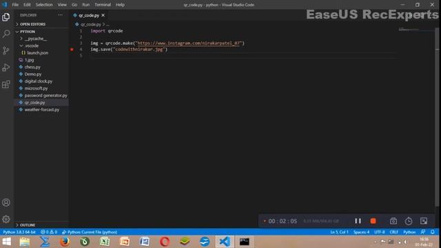 QR code generator using python | Code with Nirakar | #python смотреть онлайн