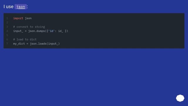 Convert a python dict to a string and back смотреть онлайн