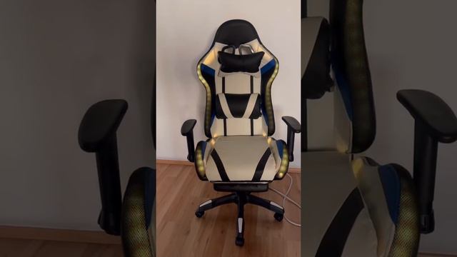 Silla gamer con LUZ RGB con reposa pies y masajeadora смотреть онлайн