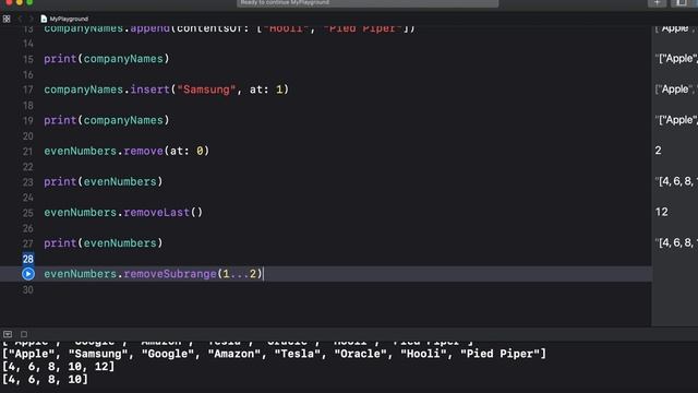 Swift Programming for Beginners (2019) Lesson 3 - Arrays смотреть онлайн