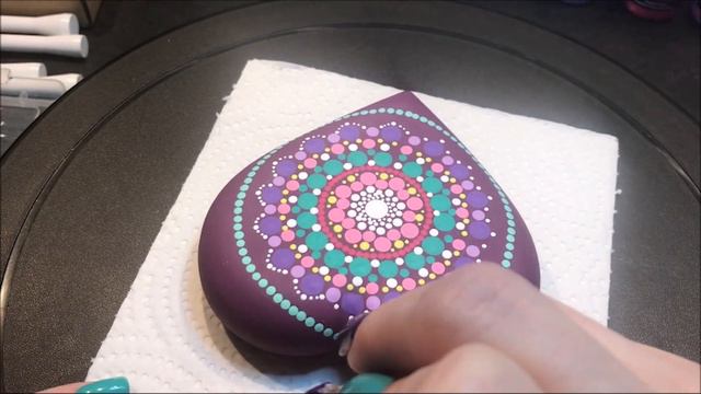 How to paint a Dot Mandala Art Stone - step by step tutorial - 252 смотреть онлайн