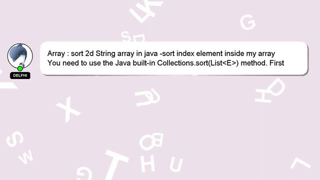 Array : sort 2d String array in java -sort index element inside my array смотреть онлайн