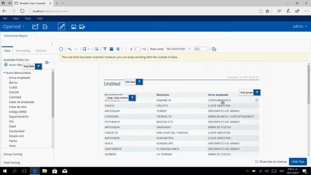 Pentaho Interactive Report смотреть онлайн