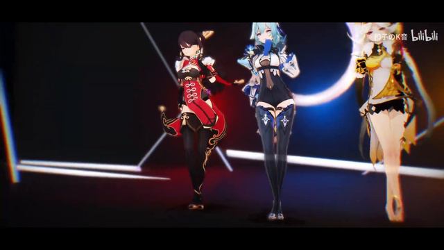 【Genshin Impact MMD／4K／60FPS】Eula & Ningguang & Beidou【Hand Clap】