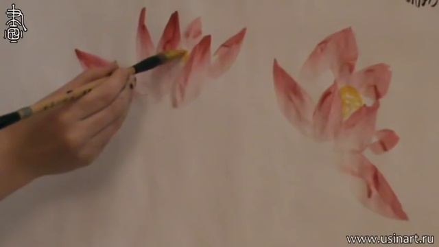Уроки по рисованию лотоса 荷花 в китайской живописи и живописи у-син Урок 1 Цветок лотоса смотреть онлайн