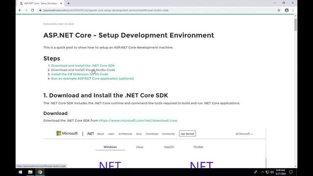 ASP.NET Core - Setup Development Environment смотреть онлайн
