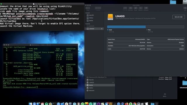 Using a Physical Hard Drive with a VirtualBox VM. Raw Disk Access смотреть онлайн