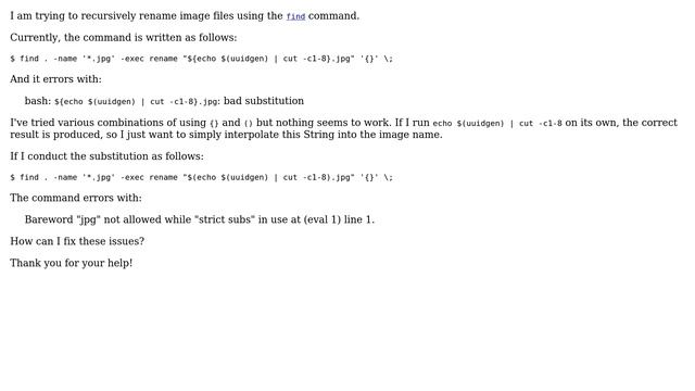 Unix & Linux: Bad Substitution when Renaming Files using find (2 Solutions!!) смотреть онлайн