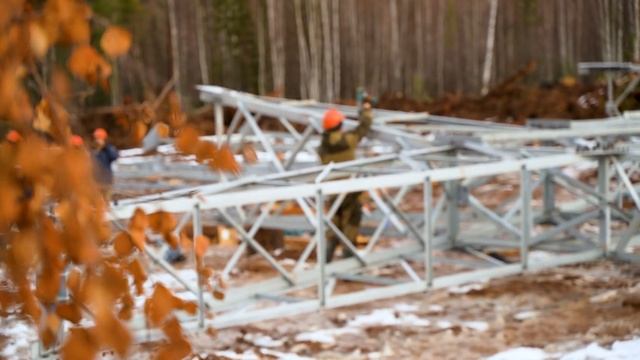 ВЛ 500 кВ Нижнеангарская – Усть-Кут, сборка опоры ПС500н-3.С8 смотреть онлайн