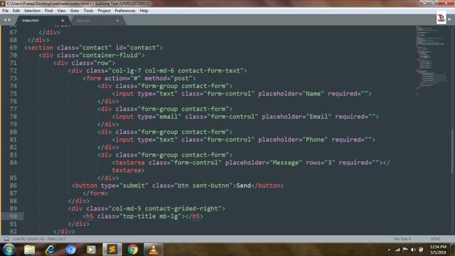 Navigation Bar(Navbar) /Contact Form And Footer смотреть онлайн