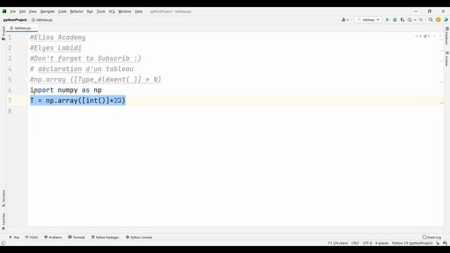 [PYTHON] - La déclaration d'un tableau смотреть онлайн