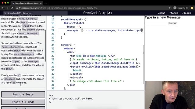 Manage State Locally First - React and Redux - Free Code Camp смотреть онлайн