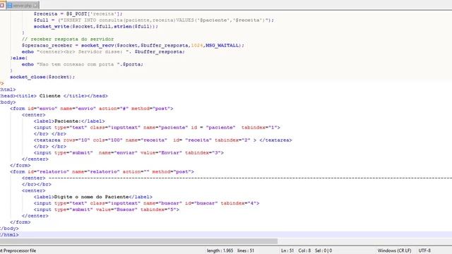 Socket Cliente/Servidor em PHP - Código смотреть онлайн