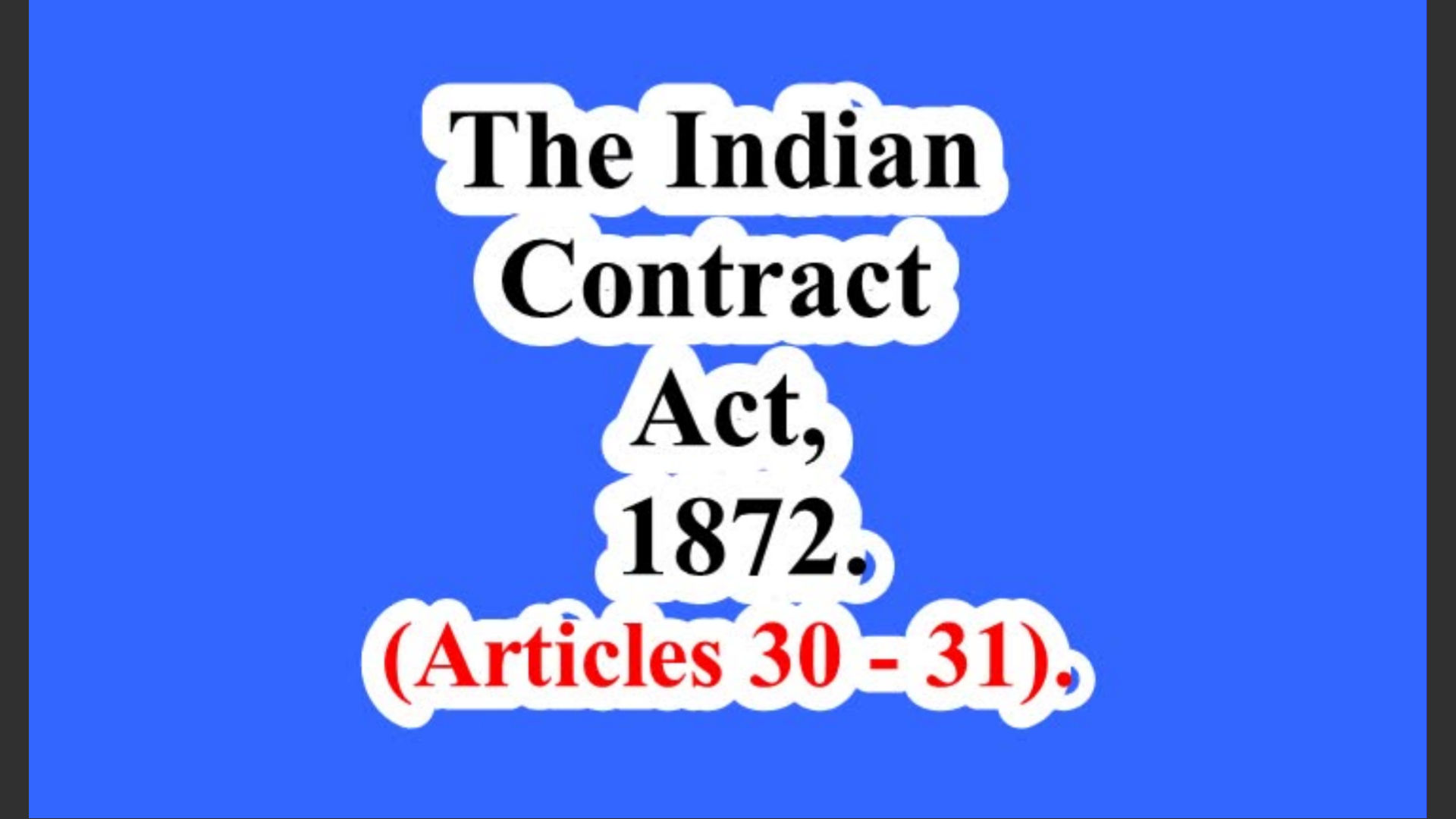 India. The Indian Contract Act, 1872. (Articles 30 – 31).