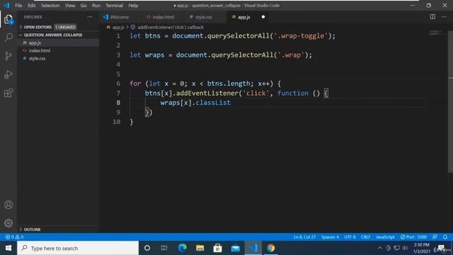 Introducing JavaScript Toggle Method and Its Implementation | HTML + CSS + JS Complete Course смотреть онлайн